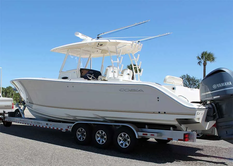 Philadelphia boat loaded on a trailer for recovery and towing