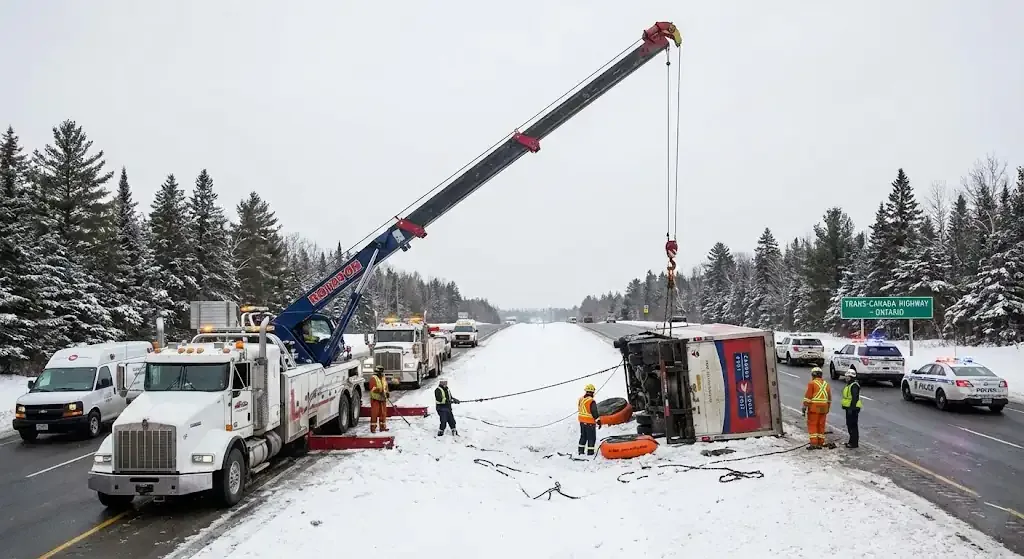 Philadelphia truck towing on highway corridor